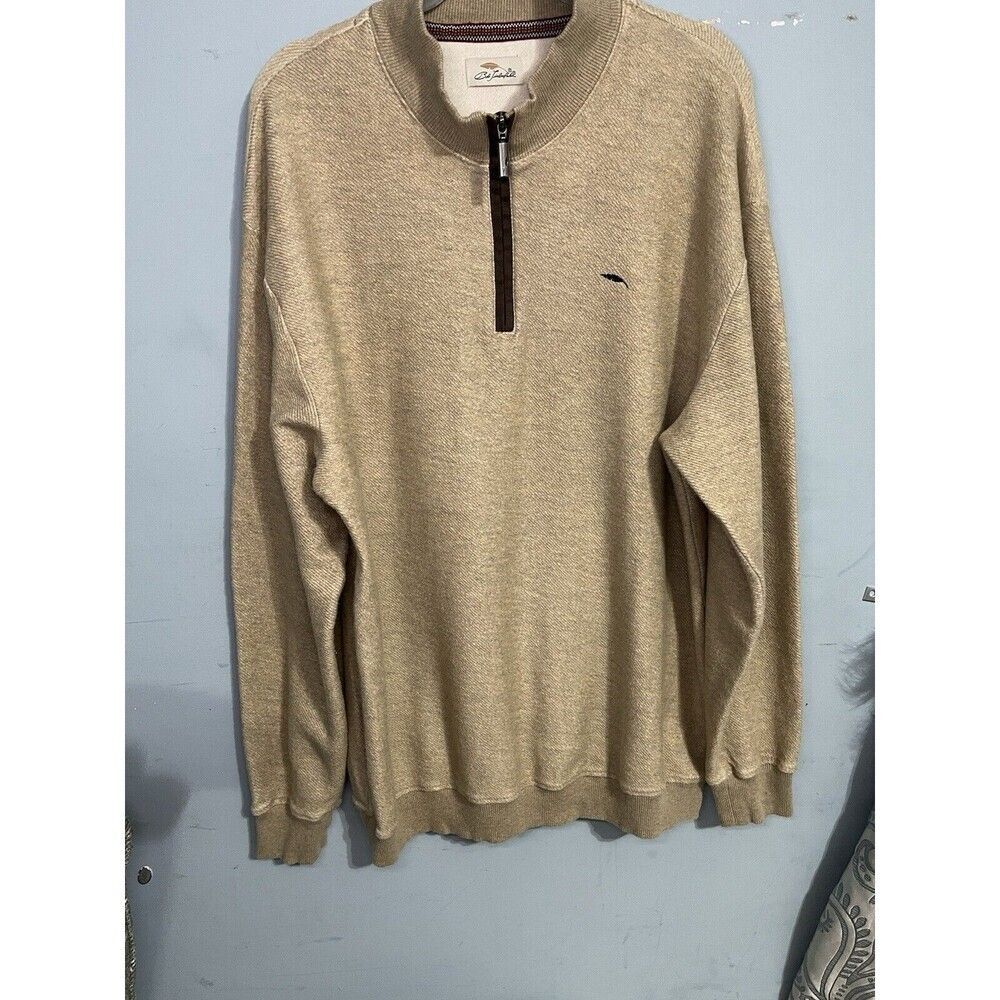Mens’s Tan 1/4 Zip Sweatshirt SzL Bob Timberlake Bass Pro Shops Comfortable
